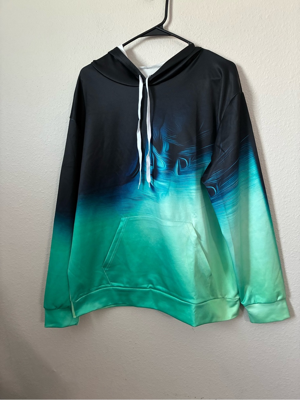 Women’s Gradient Hoodie Sweatshirt - Black to Teal
